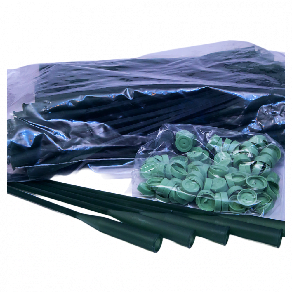 Set 100 fiole apa pentru flori, culoare verde, lungime 30cm - ROC M14