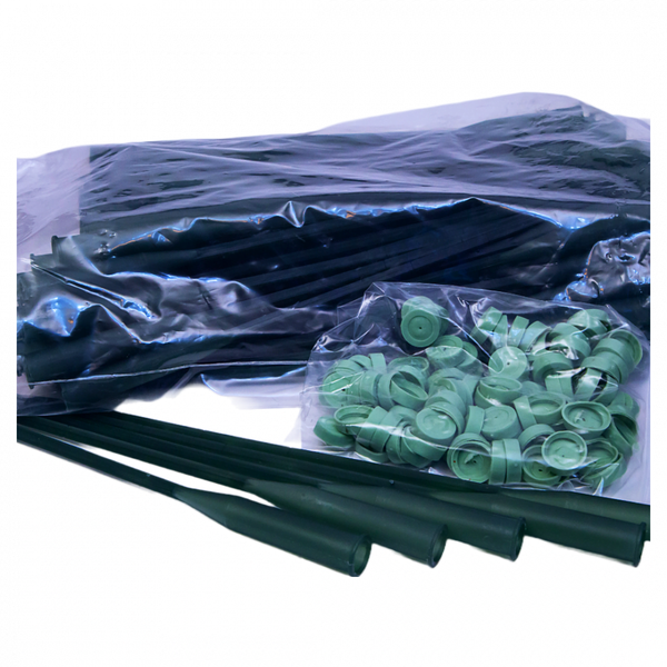 Set 100 fiole apa pentru flori, culoare verde, lungime 30cm - ROC M14