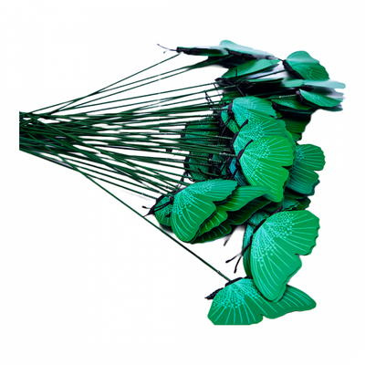 Set 50 fluturi dubli pe bat, culoare verde - ROC 0799