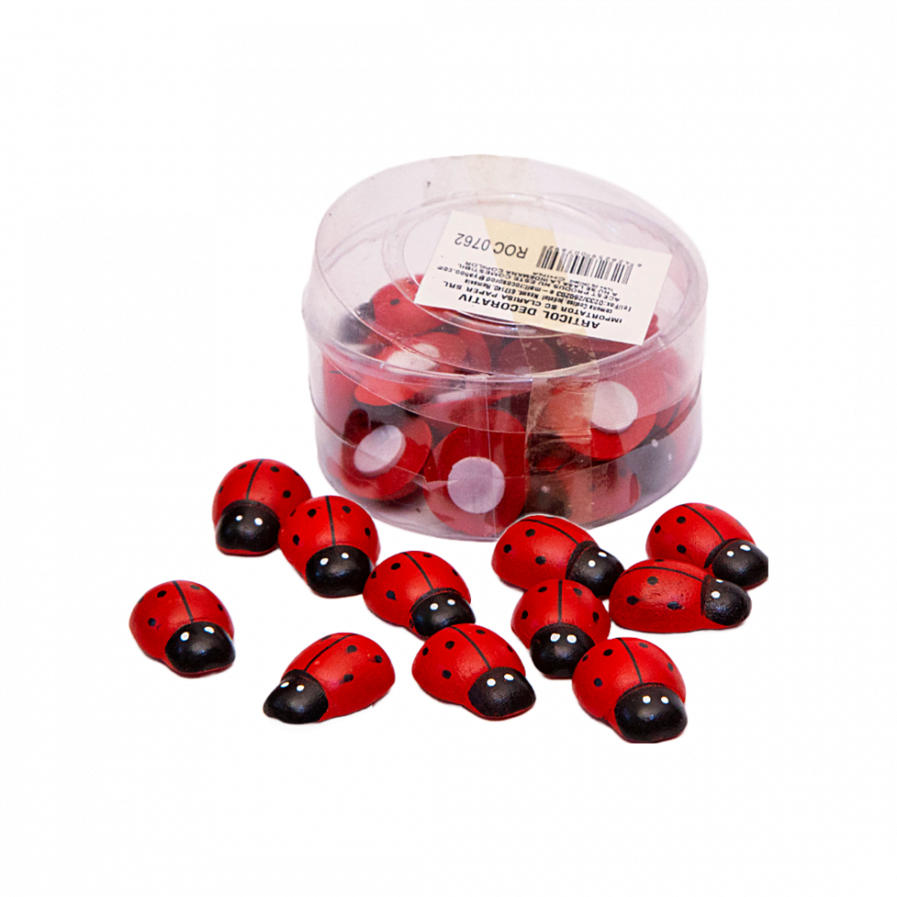 Set 25 buburuze mari din lemn pentru decor - ROC 0762