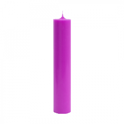 Lumanare cilindrica din parafina pentru botez sau nunta, culoare mov, H 40 cm, D 7 cm - 40070 MOV