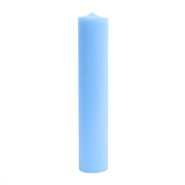 Lumanare cilindrica din parafina pentru botez sau nunta, culoare albastru, H 35 cm, D 7 cm - 35070 ALBASTRU
