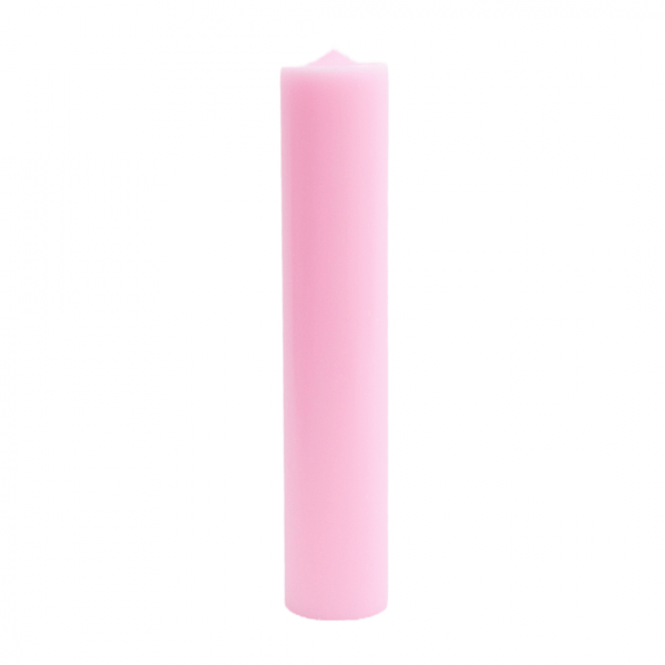Lumanare cilindrica din parafina pentru botez sau nunta, culoare roz pal, H 40 cm, D 7 cm - 40070 ROZ PAL