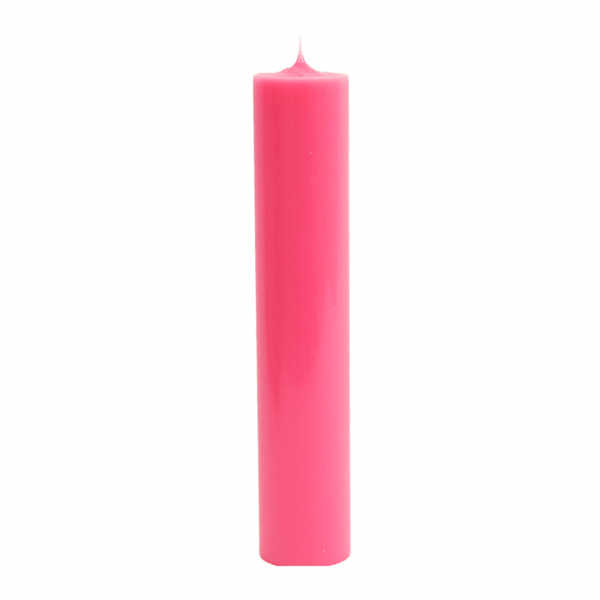 Lumanare cilindrica din parafina pentru botez sau nunta, culoare roz zmeura, H 50 cm, D 7 cm - 50070 ROZ ZMEURA