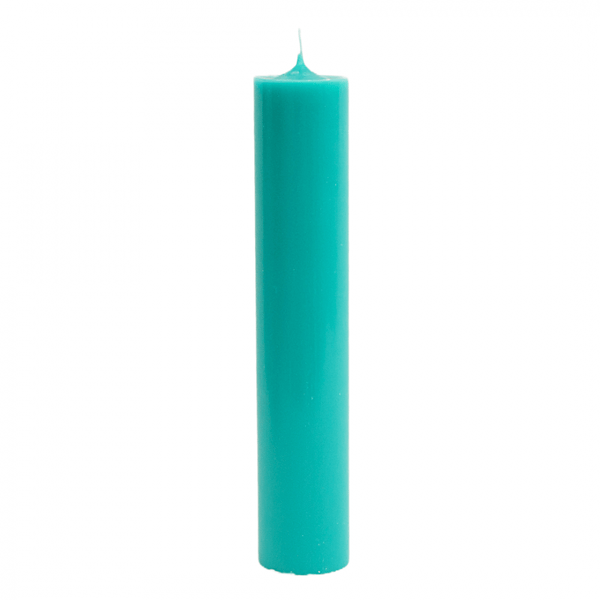 Lumanare cilindrica din parafina pentru botez sau nunta, culoare turcoaz, H 60 cm, D 7 cm - 60070 TURCOAZ