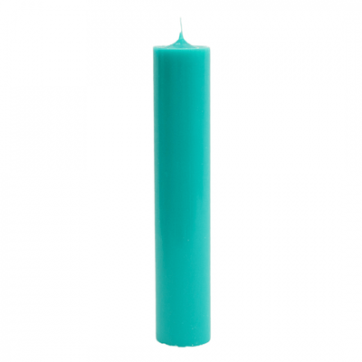 Lumanare cilindrica din parafina pentru botez sau nunta, culoare turcoaz, H 40 cm, D 7 cm - 40070 TURCOAZ