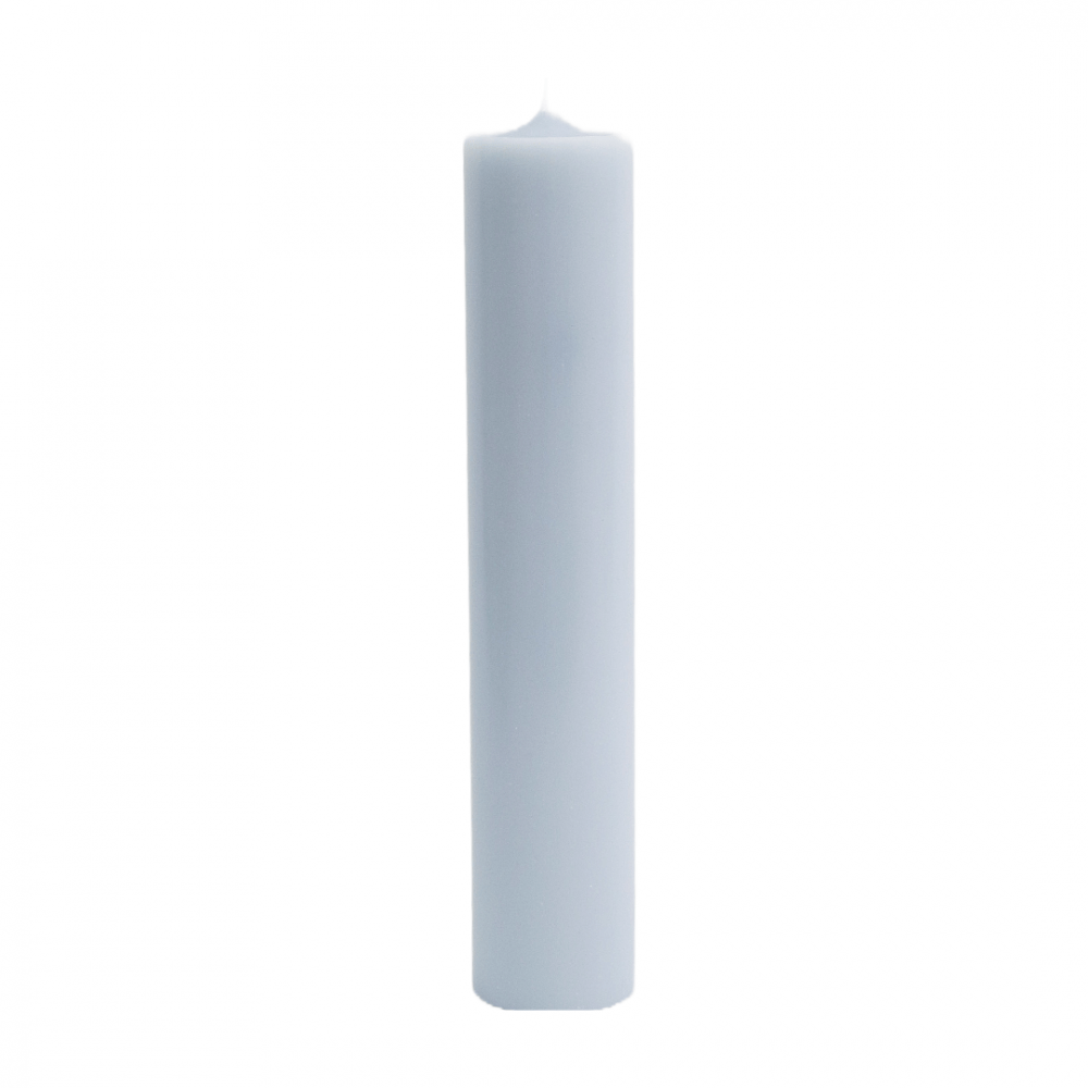 Lumanare cilindrica din parafina pentru botez sau nunta, culoare gri, H 35 cm, D 7 cm - 35070 GRI