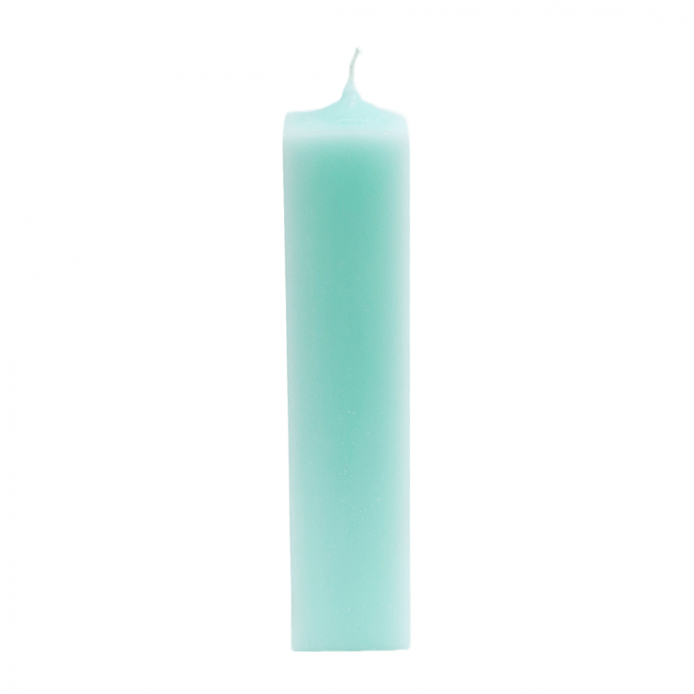 Lumanare decorativa patrata din parafina, culoare vernil, H 40 cm, D 5 cm - 40050 P. VERNIL