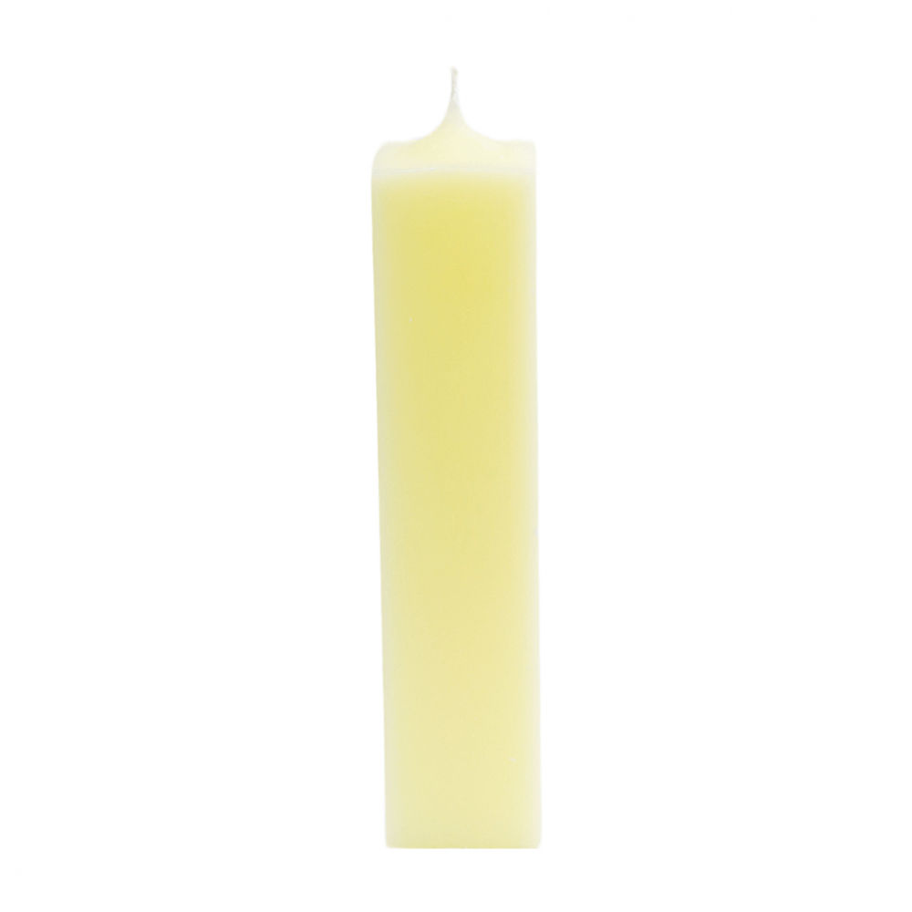 Lumanare decorativa patrata din parafina, culoare galben, H 30 cm, D 5 cm - 30050 P. GALBEN