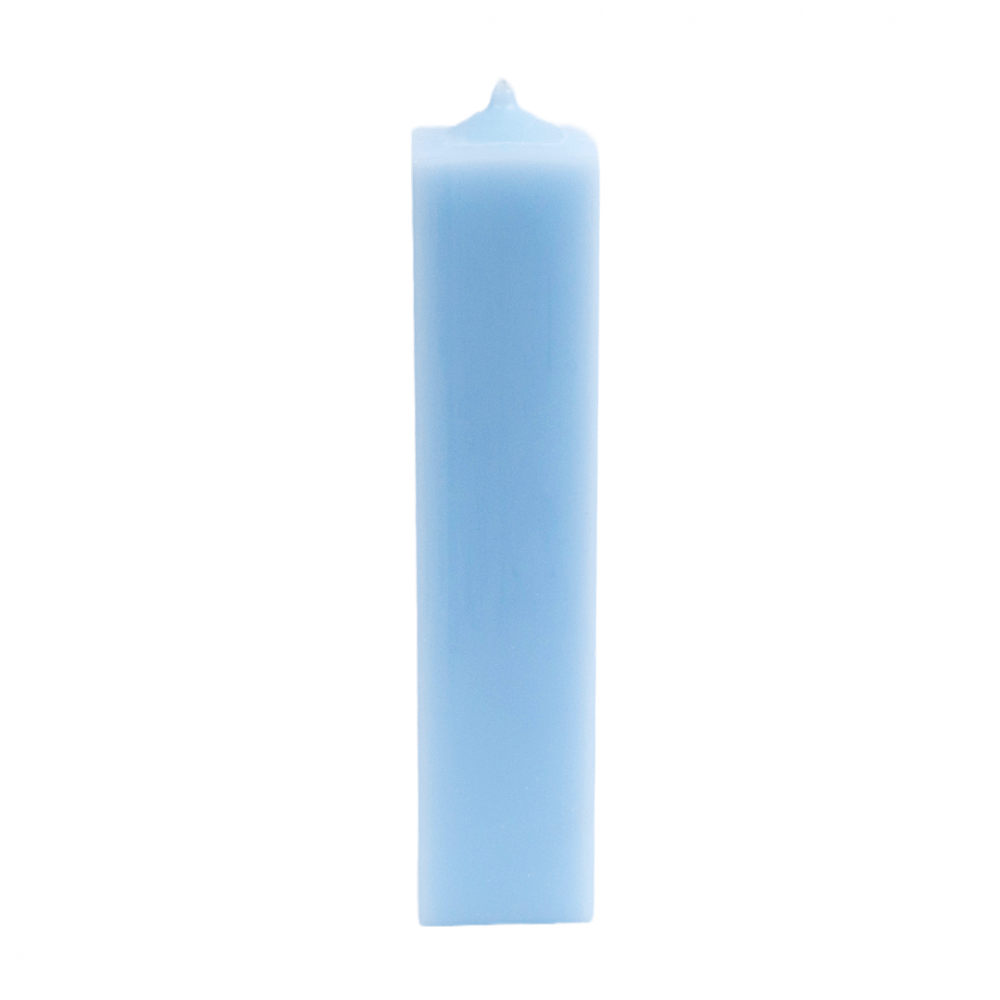 Lumanare decorativa patrata din parafina, culoare albastru, H 30 cm, D 5 cm - 30050 P. ALBASTRU