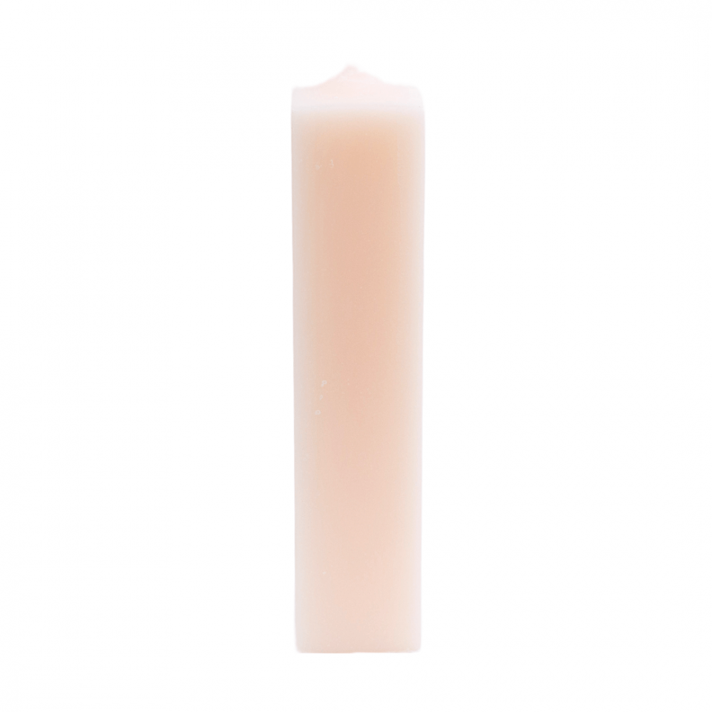 Lumanare decorativa patrata din parafina, culoare fildes, H 30 cm, D 5 cm - 30050 P. FILDES