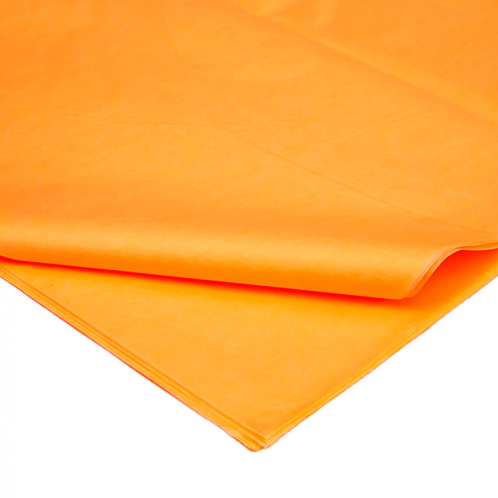 Set 50 de coli hartie de orez, latime 50 cm, lungime 70 cm, culoare portocaliu - ROC A73
