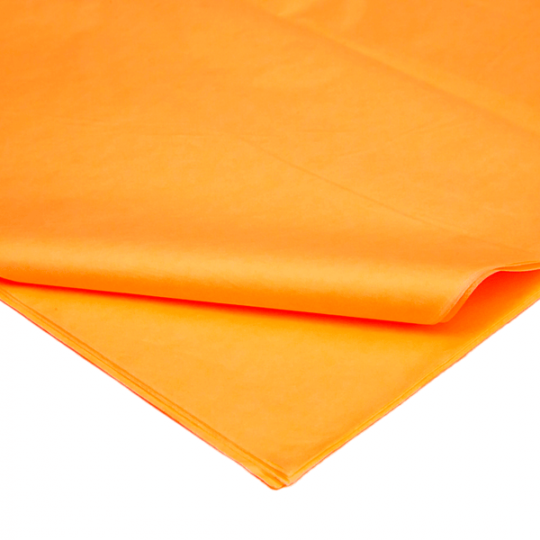 Set 50 de coli hartie de orez, latime 50 cm, lungime 70 cm, culoare portocaliu - ROC A73