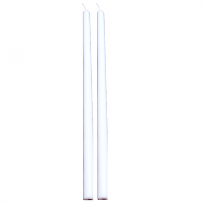 Set 2 lumanari cununie din parafina drepte, culoare alb, H 120 cm, D 4 cm - 120040 DR. ALB