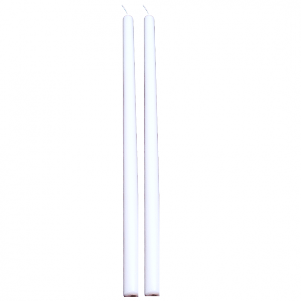 Set 2 lumanari cununie din parafina drepte, culoare alb, H 100 cm, D 4 cm - 100040 DR. ALB