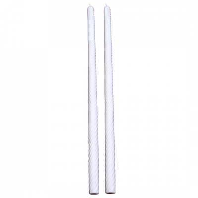 Set 2 lumanari cununie din parafina spirala, culoare alb, H 120 cm, D 4 cm - 120040 SP. ALB