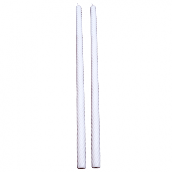 Set 2 lumanari cununie din parafina spirala, culoare alb, H 120 cm, D 4 cm - 120040 SP. ALB