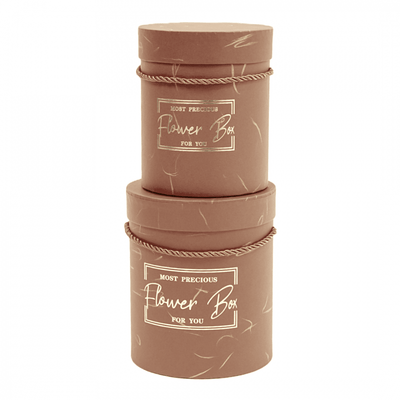 Set 2 cutii cilindru “Flower Box”- maro ROC 5280