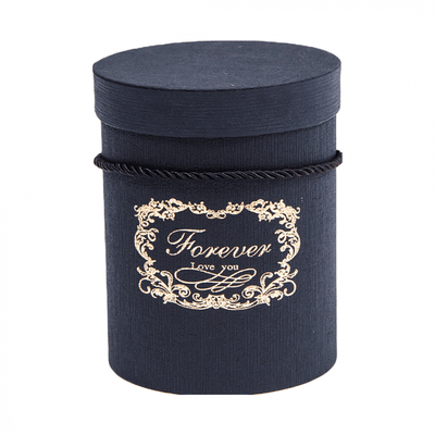 Cutie cilindrica negru cu mesaj si print auriu Forever - ROC 5265