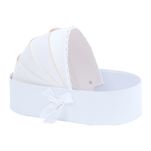 Cutie aranjament floral tip landou, culoare alb - ROC 5500