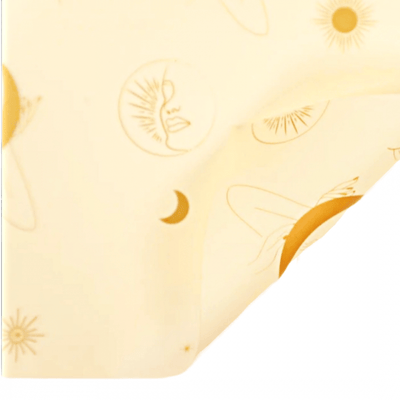 Coli celofan semitransparent model luna si stele, culoare crem - ROC A19