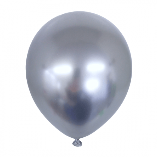Set 50 baloane latex Chrome Metallic Silver 30 cm, NR. 2 - ROC BAL3