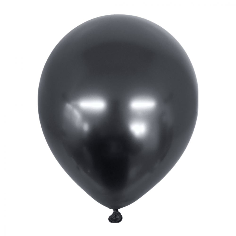 Set 50 baloane latex Chrome Negru 30 cm, NR. 4 - ROC BAL3