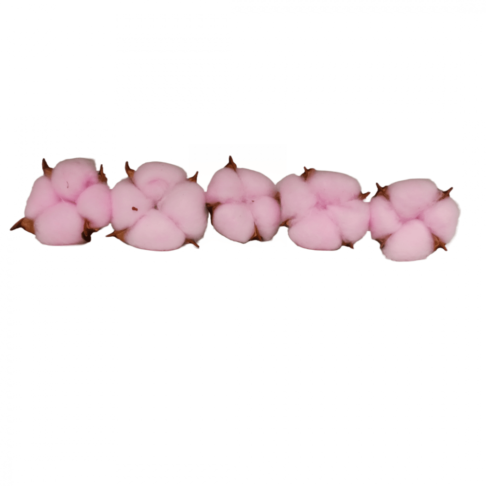 Set 100 de capete de flori de bumbac, culoare roz - ROC FD13