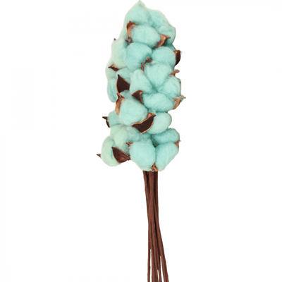 Set 10 flori de bumbac pe tija, blue - ROC FD 14