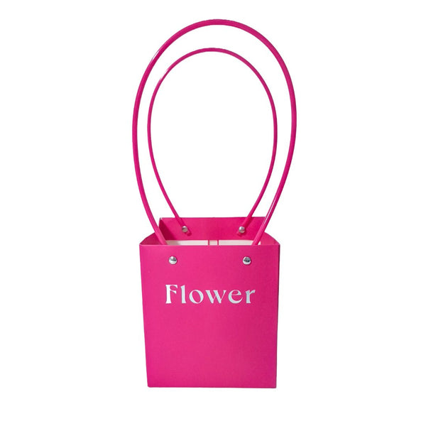 Set 10 pungi cu print ”Flower”, culoare ciclam - ROC A6-1