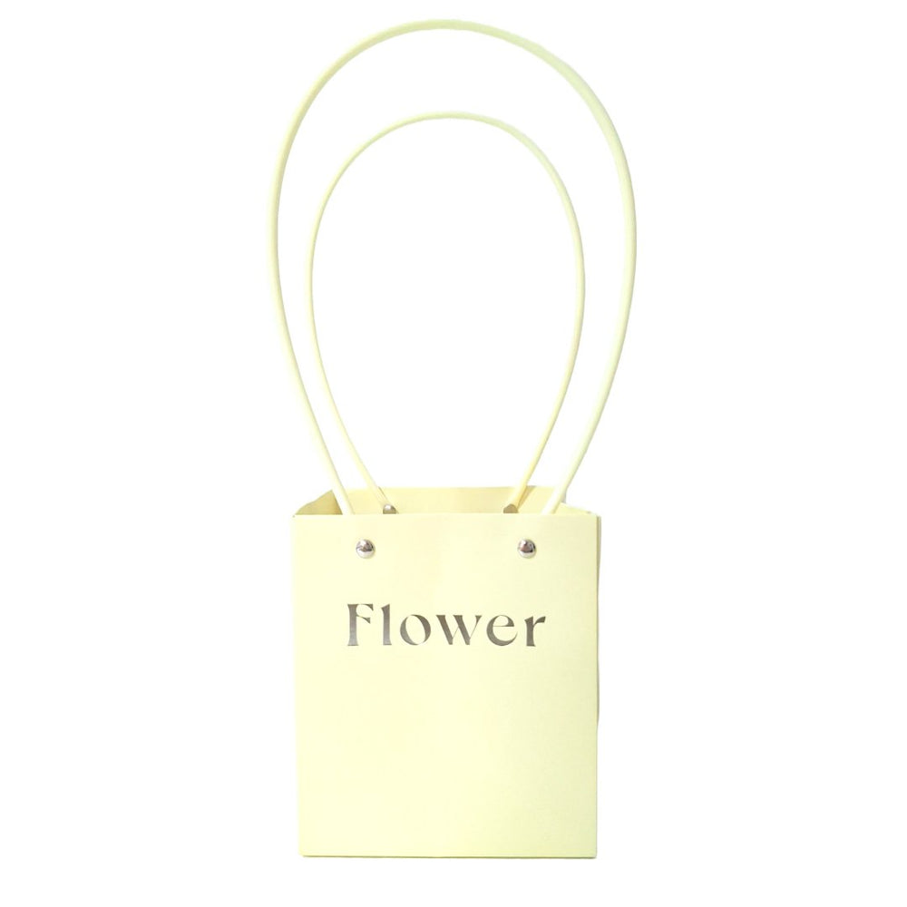 Set 10 pungi cu print ”Flower”, culoare crem - ROC A6-1