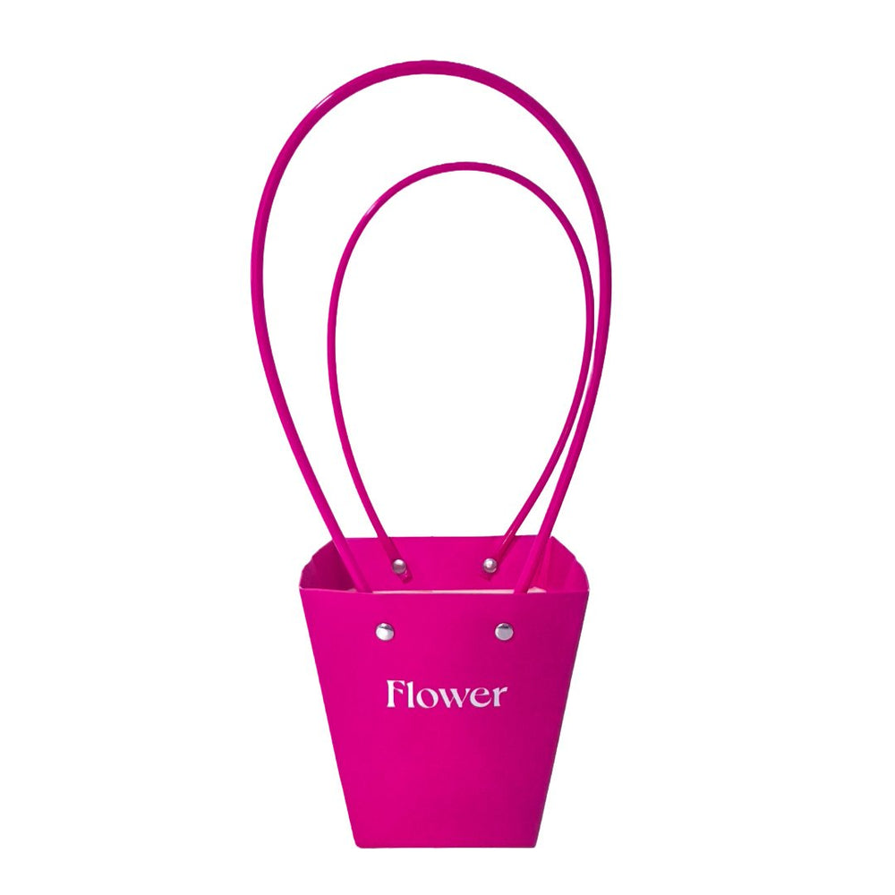 Set 10 pungi cu print ”Flower”, culoare ciclam - ROC A106