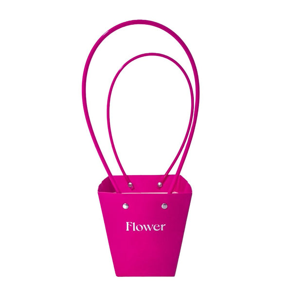Set 10 pungi cu print ”Flower”, culoare ciclam - ROC A106