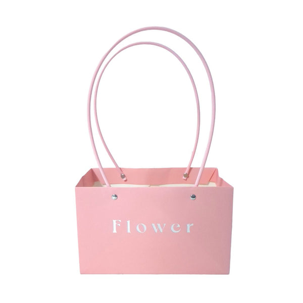 Set 10 pungi cu print ”Flower”, culoare roz - ROC A93