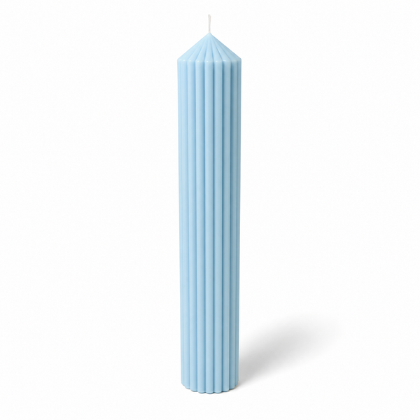 Lumânare canelată din parafină, 35 cm, culoare albastru NR. 3 - 35060 CANELATĂ