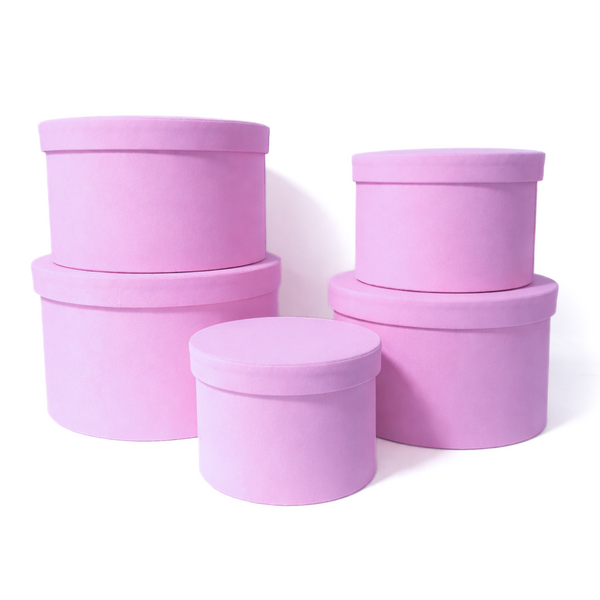 Set 5 cutii învelite în catifea, culoare roz A7 - ROC 5910