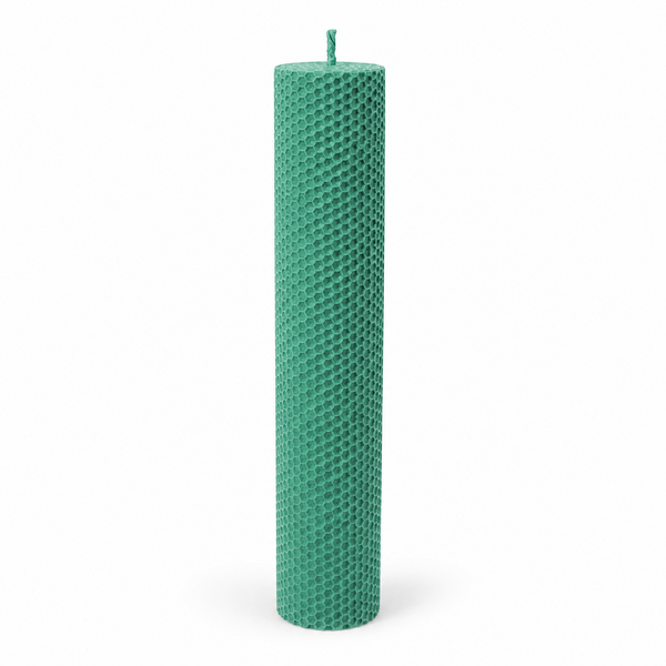 Lumânare din ceară de albine tip fagure, 40 cm, culoare turcoaz NR. 9 - 40060TFC