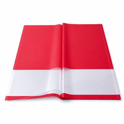 Coli celofan cu chenar transparent, culoare roșu - ROC A19