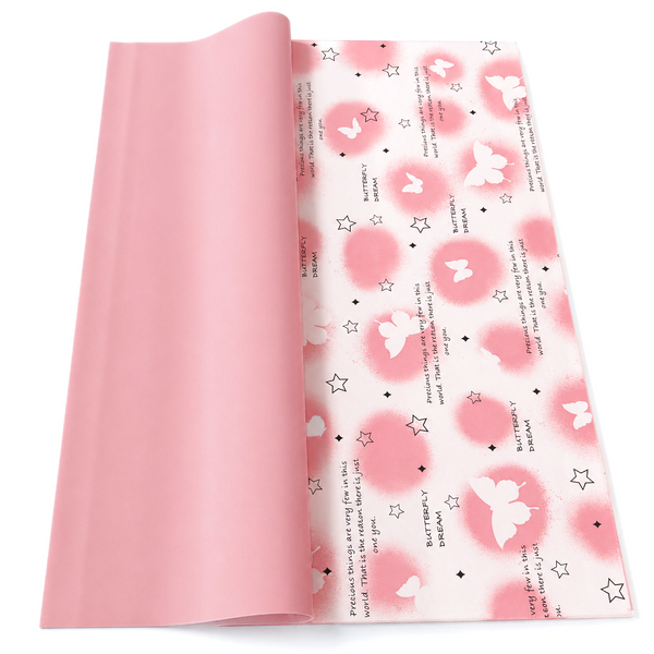 Coli celofan cu fluturi, culoare roz J01 - ROC A288