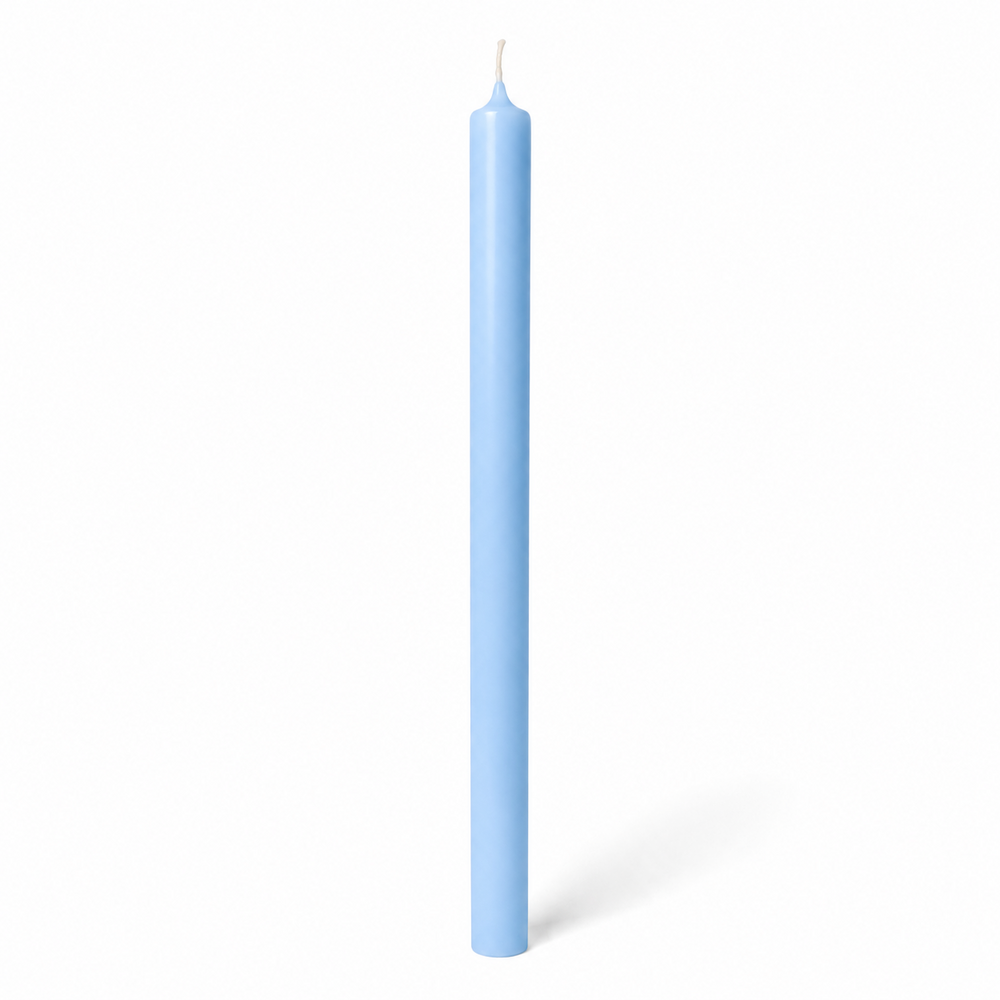 Lumânare din parafină albă pentru botez, 60 cm, culoare albastru - 60030 DR ALBASTRU