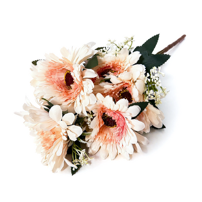 Buchet gerbere artificiale, culoare roz somon - ROC AF31