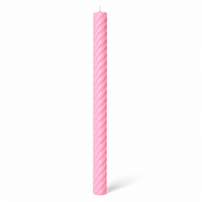 Lumânare din parafină albă pentru botez, 80 cm, culoare roz - 80040 SP ROZ