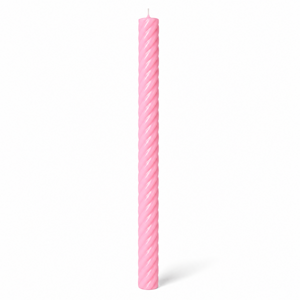 Lumânare din parafină albă pentru botez, 80 cm, culoare roz - 80040 SP ROZ