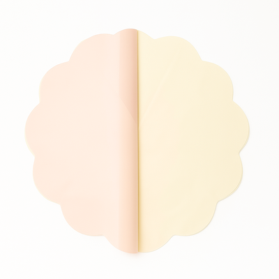 Celofan rotund cu două fețe, 48 cm, culoare crem cu bej - ROC A71