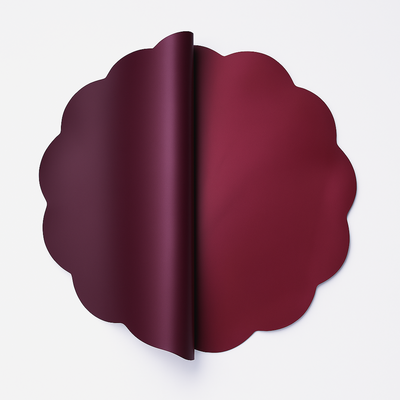 Celofan rotund cu două fețe, 38 cm, culoare mov prună cu grena - ROC A70