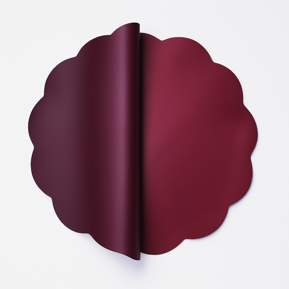 Celofan rotund cu două fețe, 48 cm, culoare mov prună cu grena - ROC A71
