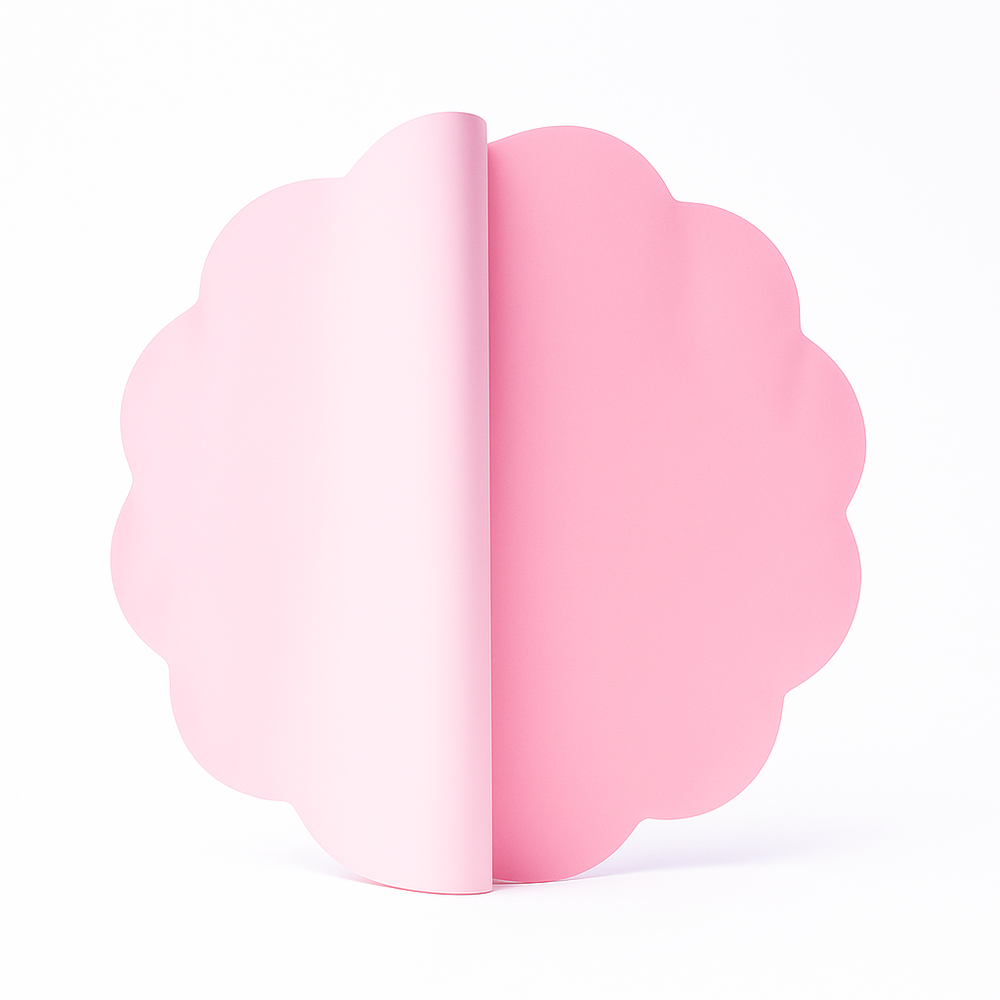 Celofan rotund cu două fețe, 38 cm, culoare roz deschis cu roz - ROC A70
