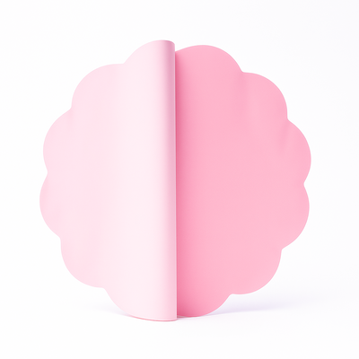 Celofan rotund cu două fețe, 58 cm, culoare roz deschis cu roz - ROC A69