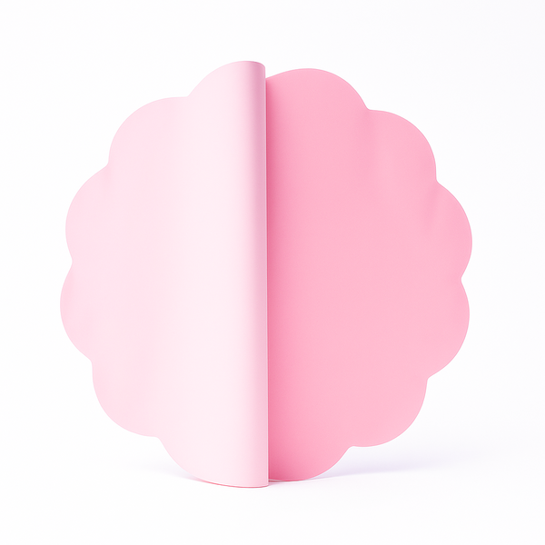 Celofan rotund cu două fețe, 58 cm, culoare roz deschis cu roz - ROC A69