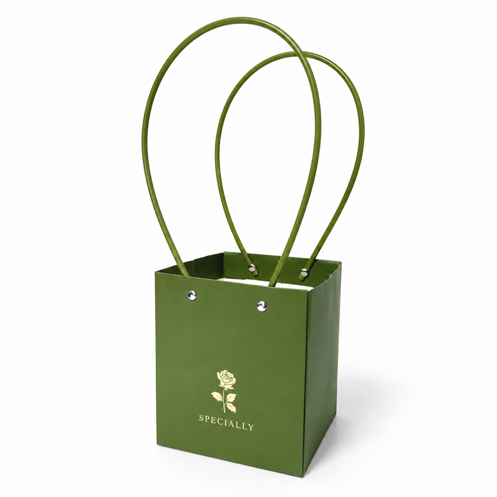 Set 10 pungi cu print ”SPECIALLY”, culoare verde - ROC A6